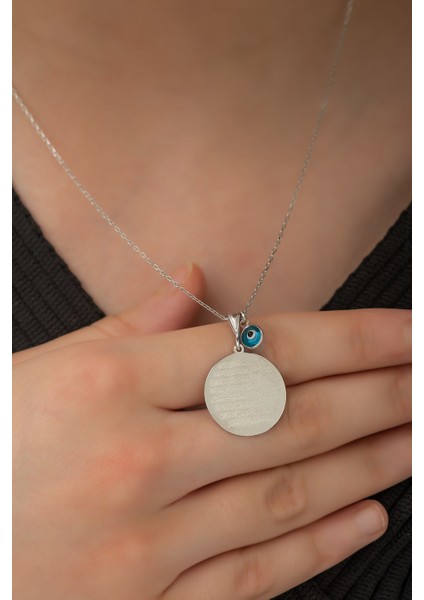 925 Ayar Gümüş Ayetel Kürsi Plaka Kadın Gümüş Kolye fiyatları