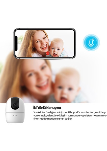 IMOU Ranger 2 İç Ortam Akıllı WiFi PT Kamera/2 MP-Gece Görüşü-360° Hareket-İnsan Algılama-İki Yönlü Konuşma-SD Kart Desteği-ONVIF-Bulut(IPC-A22EP)