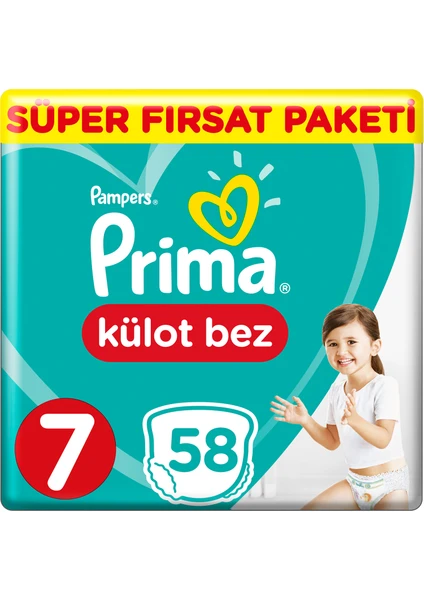 Pants Külot Bebek Bezi 7 Beden Midi Süper Fırsat Paketi 58 Adet