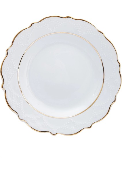 Porselen Tatlı Tabağı Porland Yaldızlı 16CM 6lı