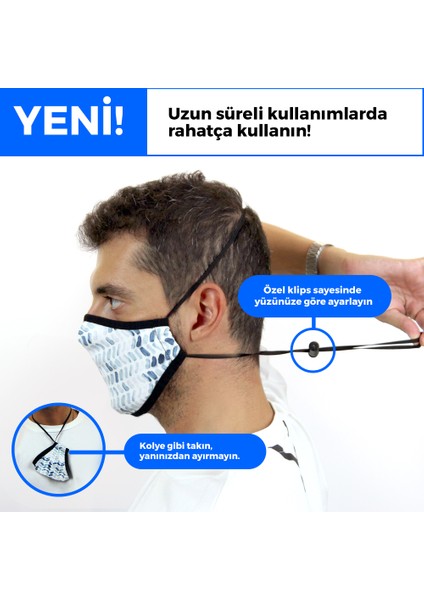 Yıkanabilir Asmalı Maske Kaz Ayağı indirimleri