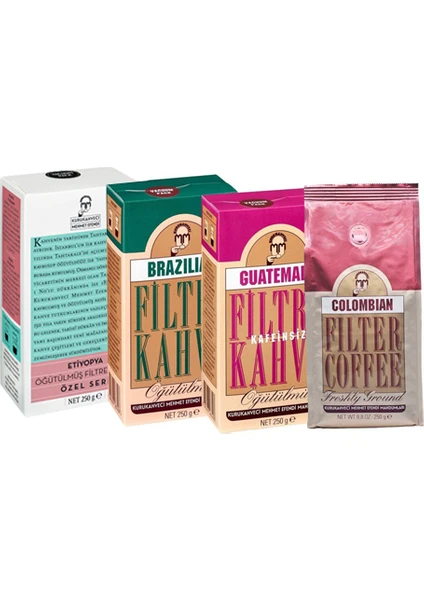 Kurukahveci Mehmet Efendi  Yeni  Filtre Kahve 250GR 4lü Set