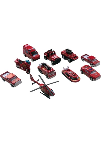 Die Cast Metal Itfaiye Araçları Seti - 10'lu
