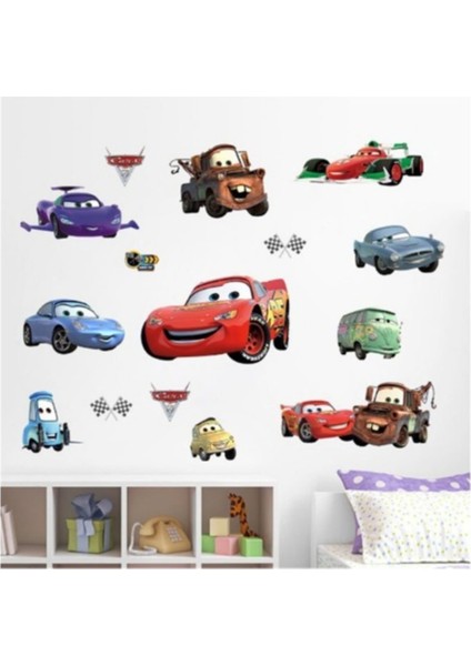 Kt Decoration Çocuk ve Bebek Odasi Cars Arabalar Şimşek Mcqueen ve Arkadaşları Sticker