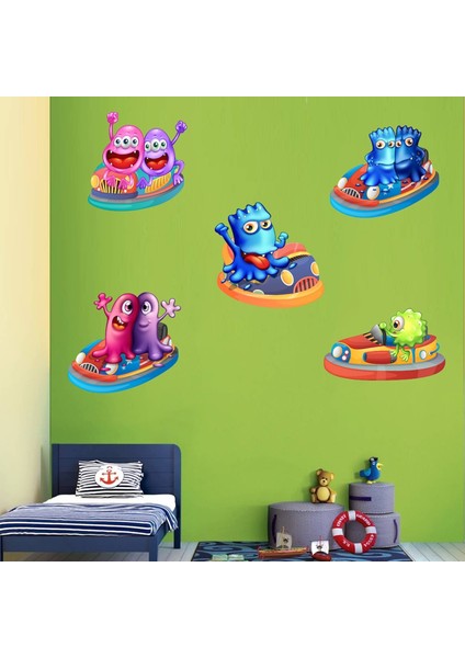 Kt Decoration Sevimli Canavarlar Çocuk Odası Duvar Sticker