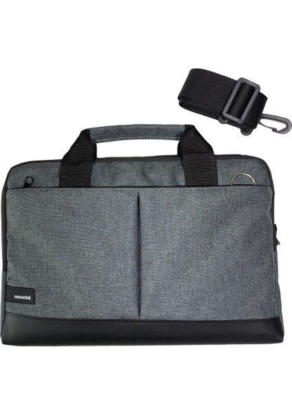 15.6'' Taban Korumalı. Omuz Askılı Notebook Laptop Macbook Çantası - Gri