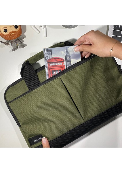 15.6'' Taban Korumalı. Omuz Askılı Notebook Laptop Macbook Çantası - Haki fiyatları