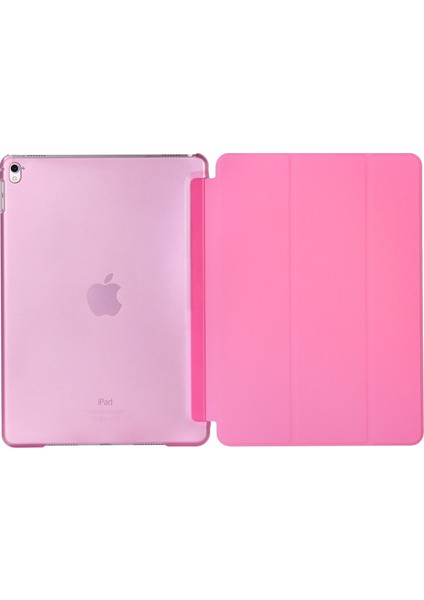 Apple iPad Air 5 10.9" 2022 M1 Kılıf PU Deri Smart Case A2589 A2591 Açık Pembe