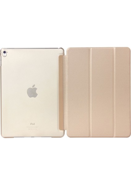 Apple iPad Pro 9.7 2016 Kılıf PU Deri Smart Standlı Case A1673 A1674 A1675 Gold
