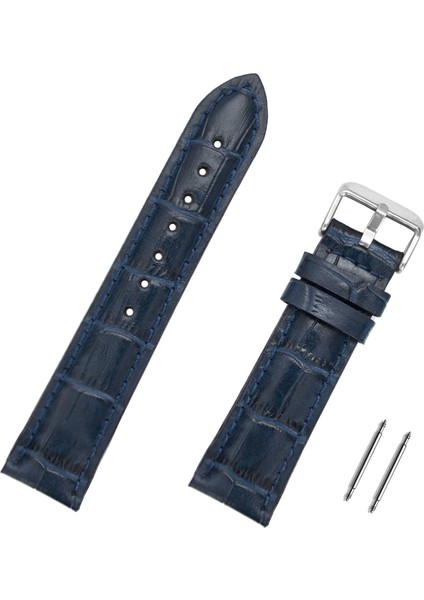 Lacivert Kroko Deri Saat Kordonu 22mm