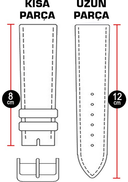 18mm Lacivert Floter Deri Saat Kordonu