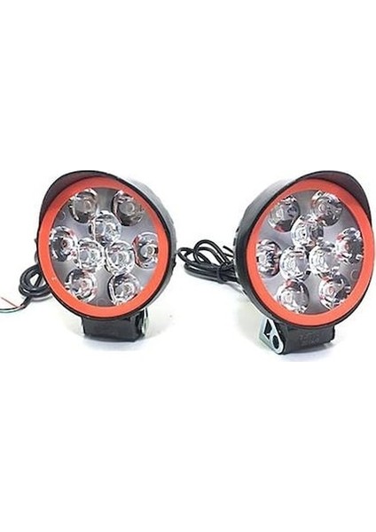 Motosiklet 9 Ledli Sis 12V LED Far 2 Adet