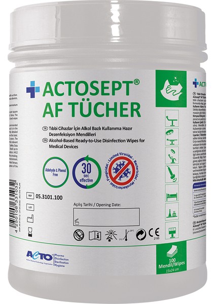 sept® Af Tücher 100 Pcs Dezenfeksiyon Mendili