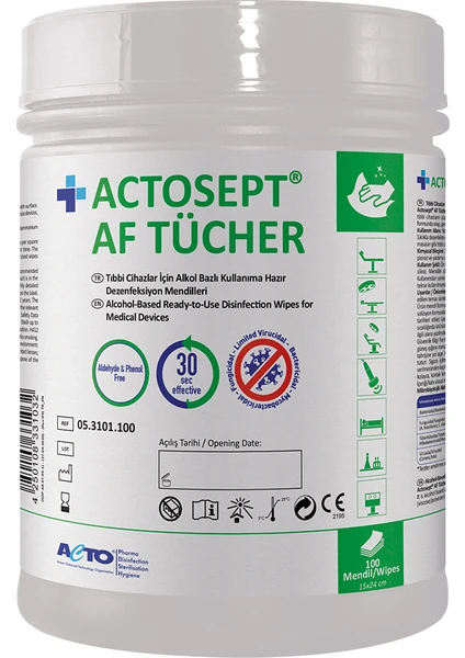 Actosept® Af Tücher 100 Pcs Dezenfeksiyon Mendili