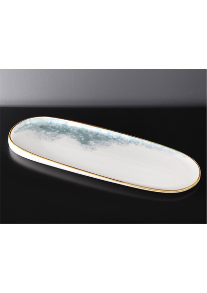 Marble Porselen Uzun Sunum Tabağı Marble - 44