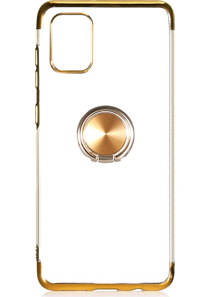 BRL Samsung Galaxy A31 Gess Yüzüklü Silikon Kapak Rose Gold