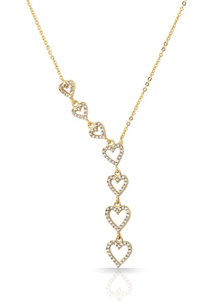 Altın Kaplama Sallantılı Kalp Kolye