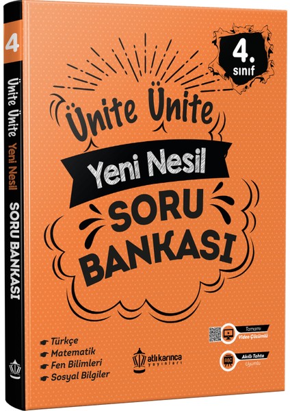 Atlı Karınca Yayıncılık Ünite Ünite 4. Sınıf Yeni Nesil Soru Bankası