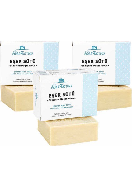 Klasik Seri El Yapımı Eşek Sütü Sabunu 110 gr x 3 Adet (Toplam 330 g) - Lüks - Bütün Cilt Tiplerine Uygun - Geleneksel Kaynatma Yöntemi - Üstün Cilt Bakımı