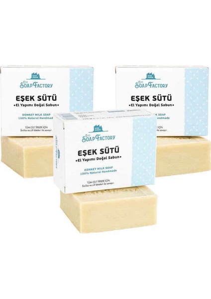 The Soap Factory Klasik Seri El Yapımı Eşek Sütü Sabunu 110 gr x 3 Adet (Toplam 330 g) - Lüks - Bütün Cilt Tiplerine Uygun - Geleneksel Kaynatma Yöntemi - Üstün Cilt Bakımı