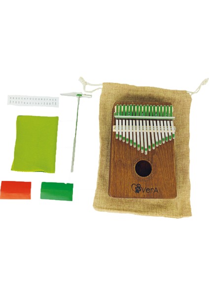 Kalimba + Türkçe Eğitim Videosu ve 200 Şarkı Notası - Kahverengi