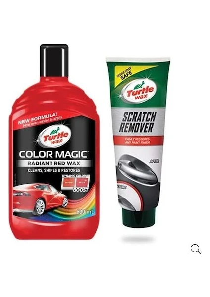 Turtle Wax Renkli Cila Kırmızı ve Turtle Wax Çizik Giderici Pasta