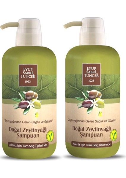 Doğal Zeytinyağlı Şampuan 600 ml x 2 Adet