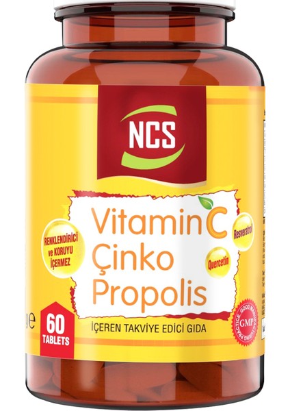 Vitamin C Çinko Propolis 60 Tablet Vitamin D Quercetin Resveratrol Umca