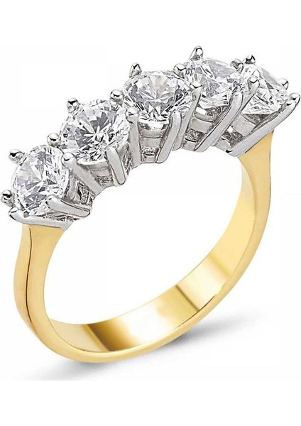 14 Ayar Altın Beştaşlı Yüzük 4.90 Gram