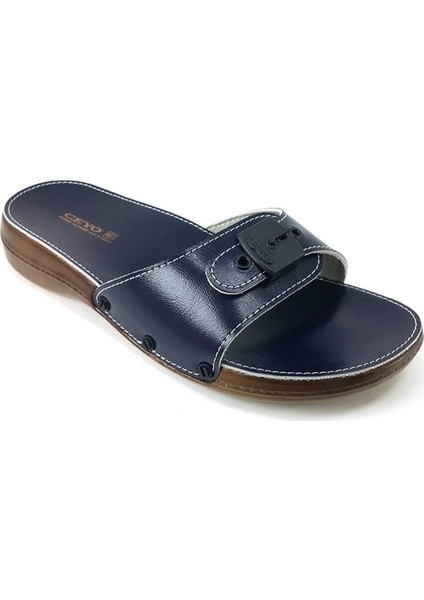 6500-Minelli Kadın Terlik - Lacivert