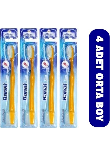 Slim Orta Diş Fırçası 4 Adet