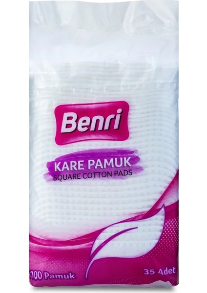 Kare Pamuk 35 Adet  5'li Paket