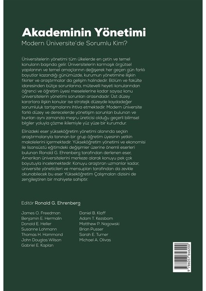 Akademinin Yönetimi - Robert G. Ehrenberg fiyatları