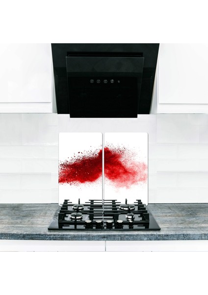 Ocak Arkası Koruyucu Kızıl Toprak 60 cm x 52 cm 2 Parça 4'lü Ocaklar