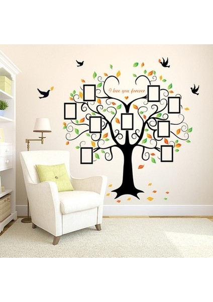 Kt Decoration Dev Boyutlu Soy Ağacı Şekilli Fotoğraf Resim Çerçeveli Pvc Duvar Sticker