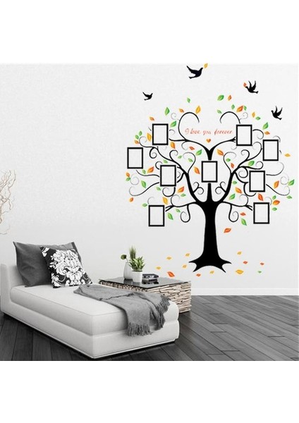Kt Decoration Dev Boyutlu Soy Ağacı Şekilli Fotoğraf Resim Çerçeveli Pvc Duvar Sticker modelleri