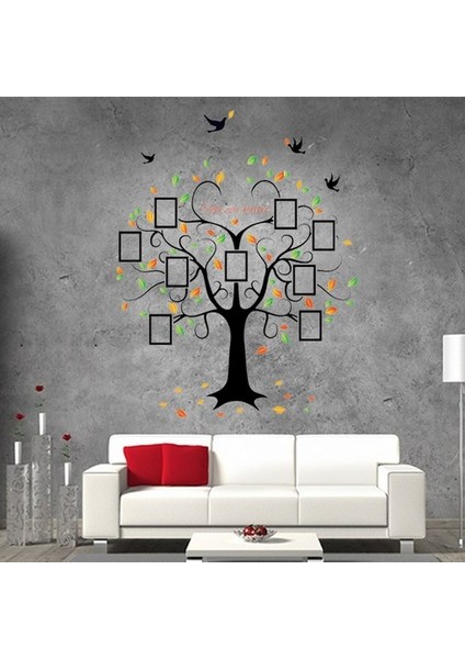 Kt Decoration Dev Boyutlu Soy Ağacı Şekilli Fotoğraf Resim Çerçeveli Pvc Duvar Sticker fırsatları