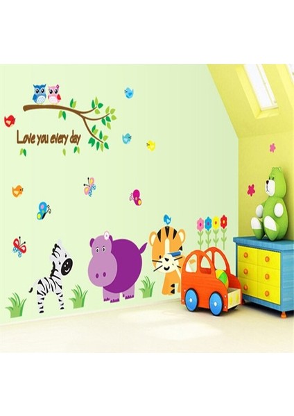 Kt Decoration Çocuk Odası Dekorasyonu Sevimli Hayvanlar Hediyelik Duvar Dekoru Pvc Duvar Sticker