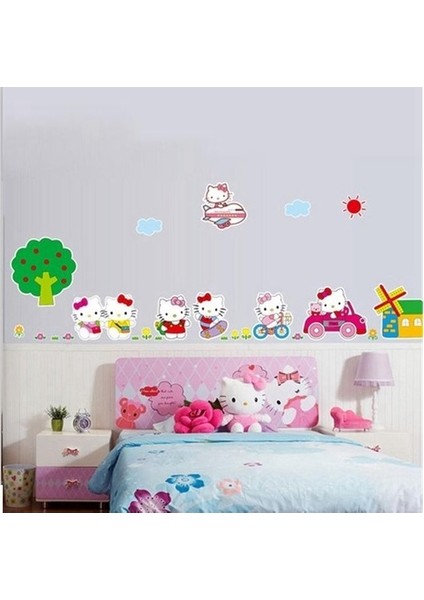 Kt Decoration Hello Kitty Duvar Sticker Çocuk Odası Pvc Duvar Sticker