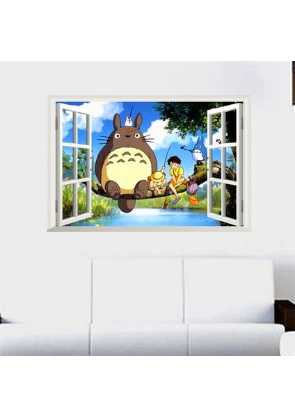 Kt Decoration Miyazaki Komşum Totoro Bebek ve Çocuk Odası Anime Pvc Duvar Sticker fiyatları