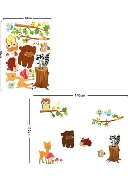 Kt Decoration Orman Hayvanları Çocuk ve Bebek Odası Pvc Duvar Sticker fiyatları