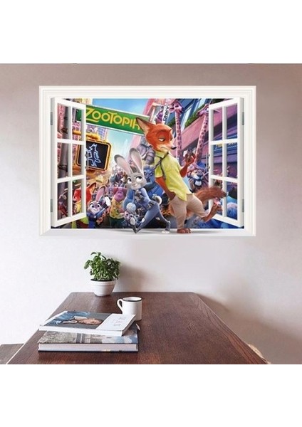 Kt Decoration Zootopia Zootropolis Hayvanlar Şehri Duvar Pvc Duvar Sticker