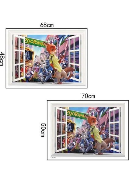 Kt Decoration Zootopia Zootropolis Hayvanlar Şehri Duvar Pvc Duvar Sticker