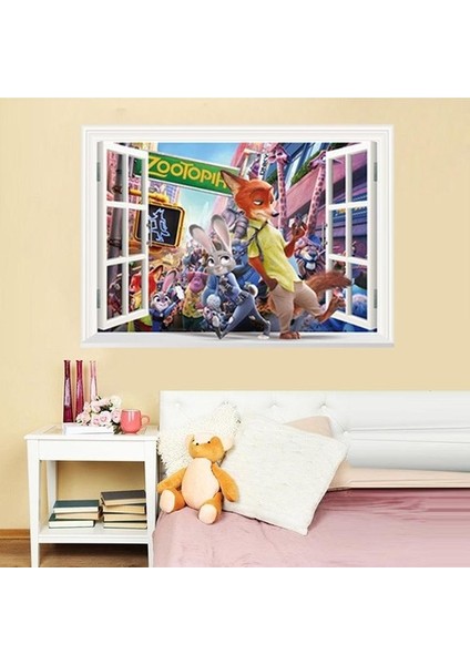 Kt Decoration Zootopia Zootropolis Hayvanlar Şehri Duvar Pvc Duvar Sticker