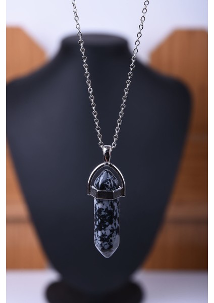 Obsidyen Doğal Taş Çivi Kolye TKY0027