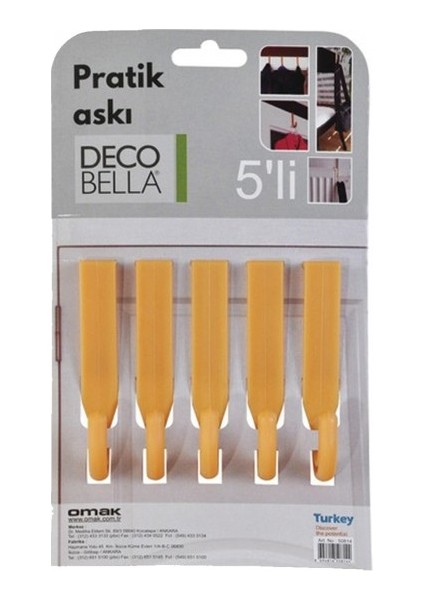 Decobella Grande Pratik Askı 5' li