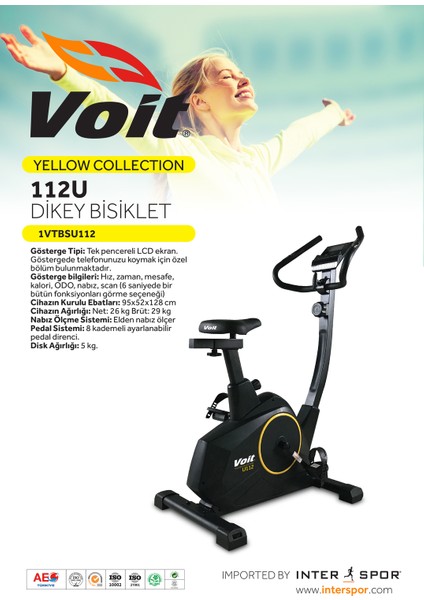 Yellow Collection 112U Dikey Kondisyon Bisikleti fiyatları