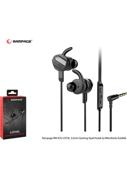 RM-K35 LOYAL 3,5mm Gaming Siyah Kulak İçi Mikrofonlu Kulaklık fırsatları