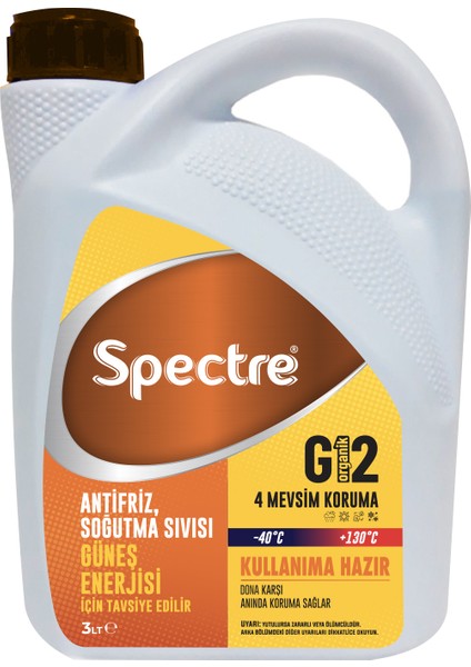 2 Koli 12 Adet Spectre Güneş Enerjisi Antifrizi -40 Derece 3 lt