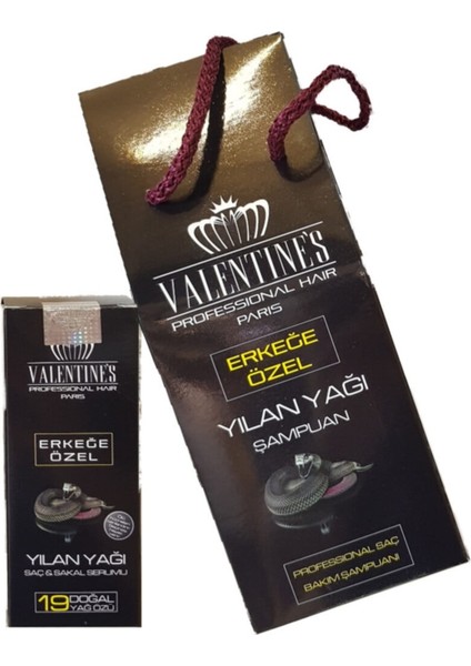 Valentines Professional Erkeğe Özel Yılan Yağı Şampuan + Yılan Yağı Saç Sakal Serumu